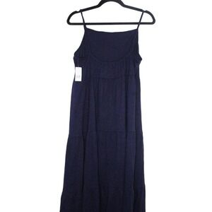 Gap Women's Pleated Maxi Dress Navy Blue‎ Size Medium
